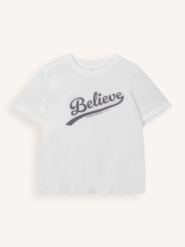 petite tee believe Organic cotton T-shirt