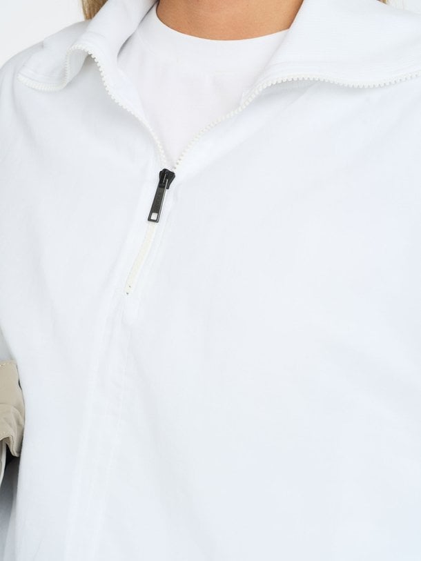 half zip balloon top Katoenen top