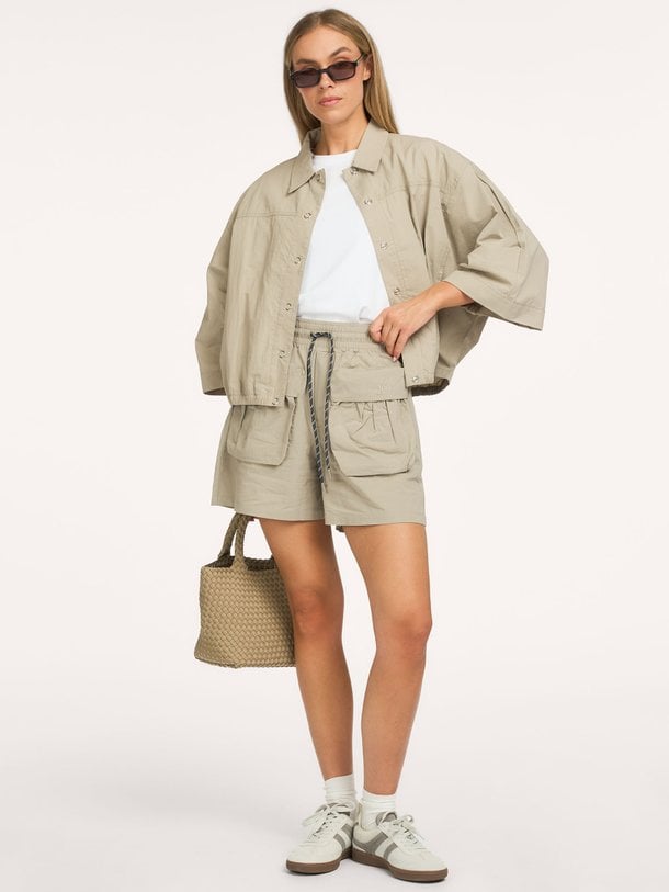 wide crinkle jacket Katoenen jasje