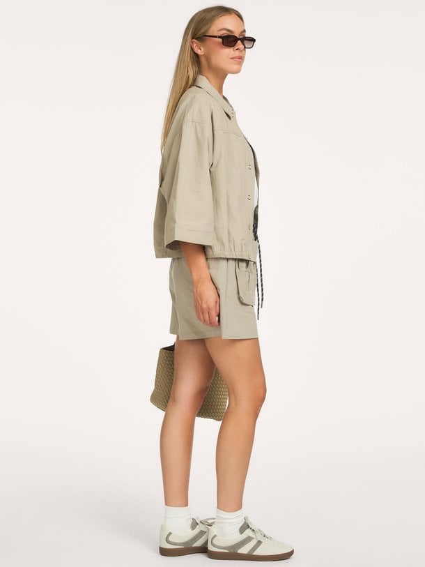 wide crinkle jacket Katoenen jasje