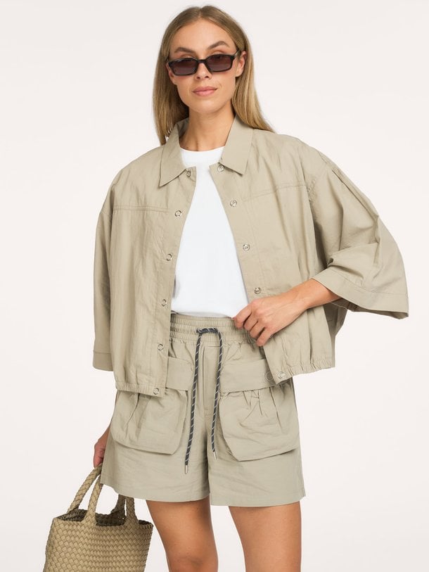 wide crinkle jacket Katoenen jasje