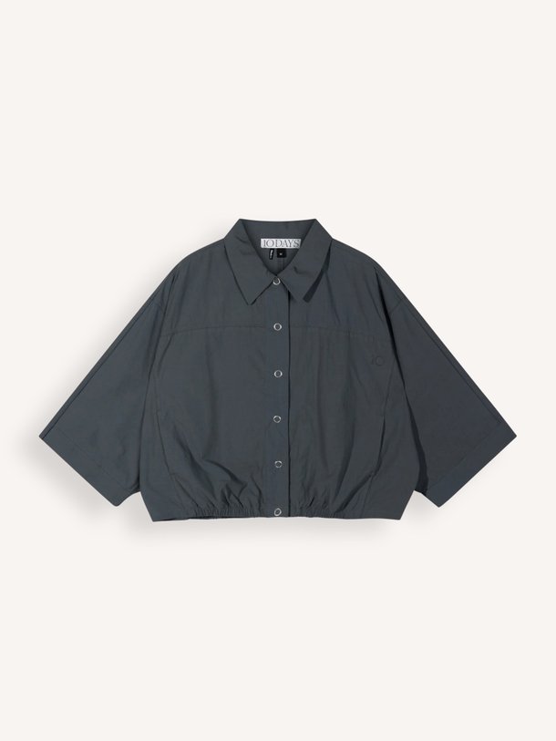 wide crinkle jacket Katoenen jasje