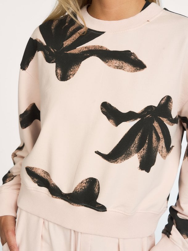 cropped sweater flower Organic cotton cropped sweater met print