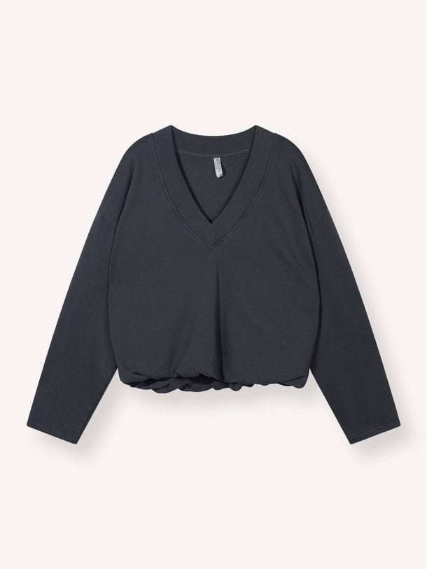 v-neck balloon sweater Katoenmix balloon sweater