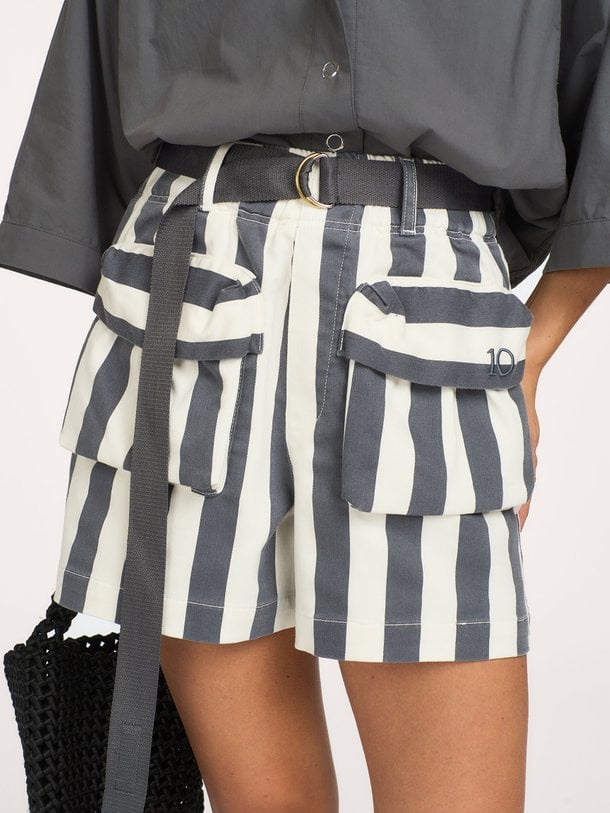 Ulitily, katoenmix gestreepte short