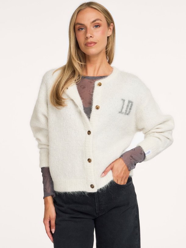 mesh long sleeve monogram Geweven mesh top