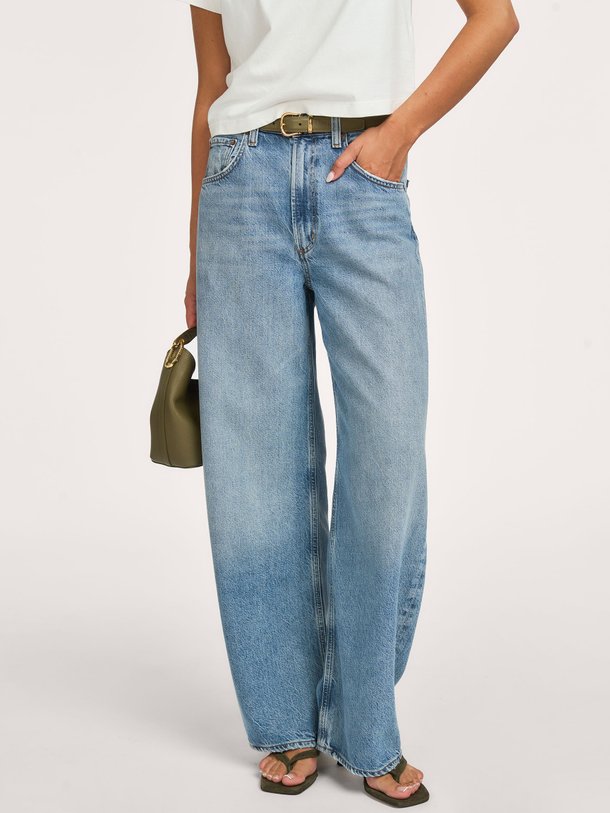 Low curve loose fit non-stretch jeans