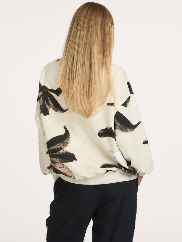 sweater flower Katoenmix sweater met print
