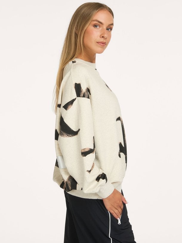 sweater flower Katoenmix sweater met print