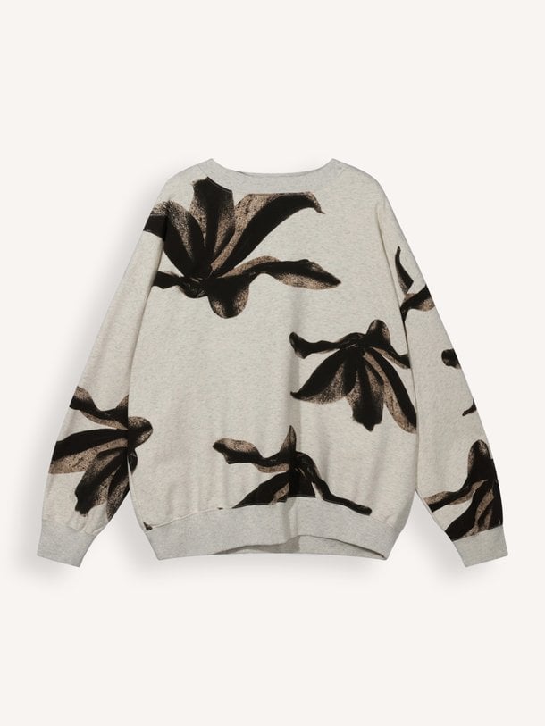sweater flower Katoenmix sweater met print
