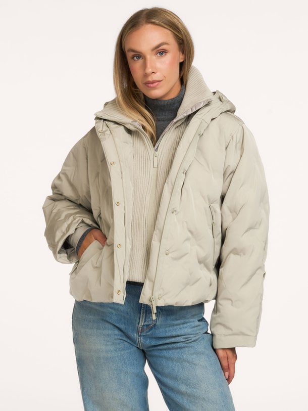 the muse parka The Muse, geweven gewatteerde jas