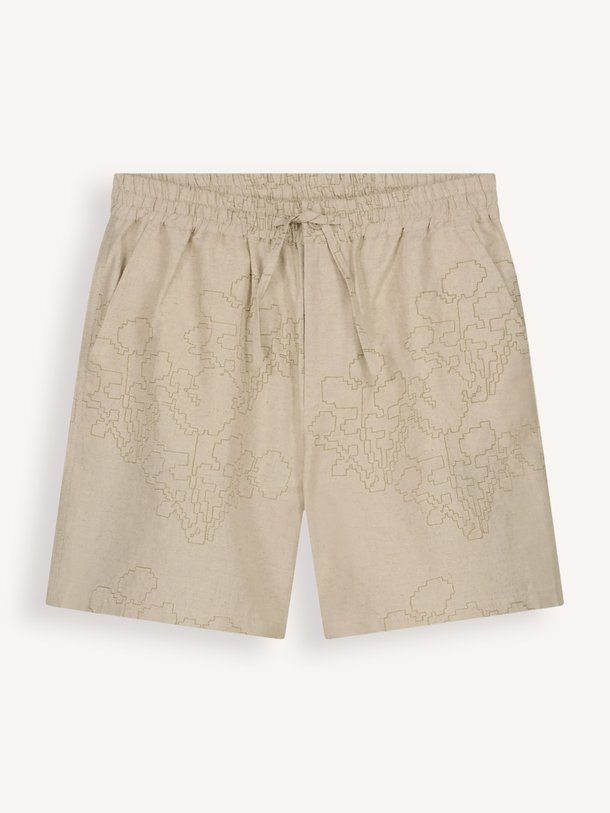 EMBROIDERED FLOWER SHORTS Linnen/katoenmix short