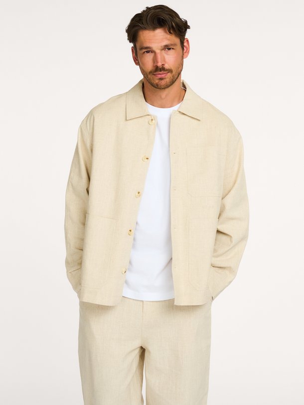 Linnen/katoenmix overshirt