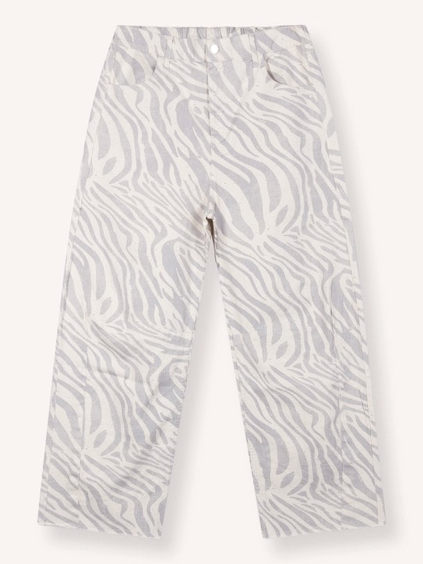 western pants zebra High waist barrel fit jeans