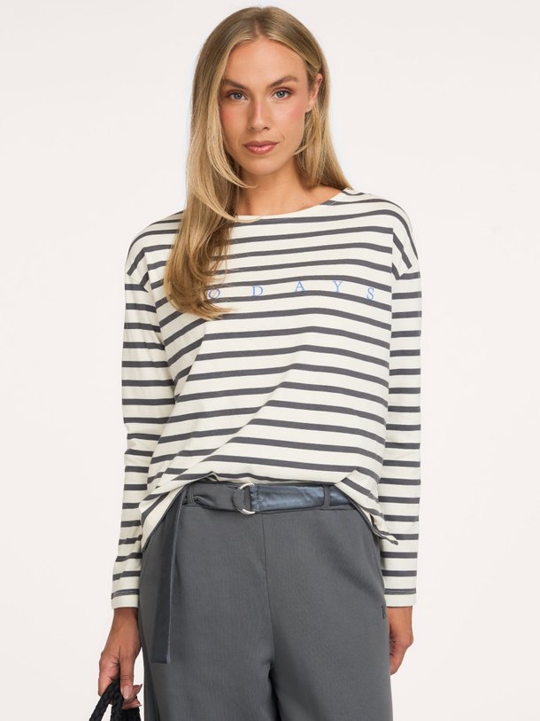 boat neck top stripes Organic cotton gestreepte longsleeve
