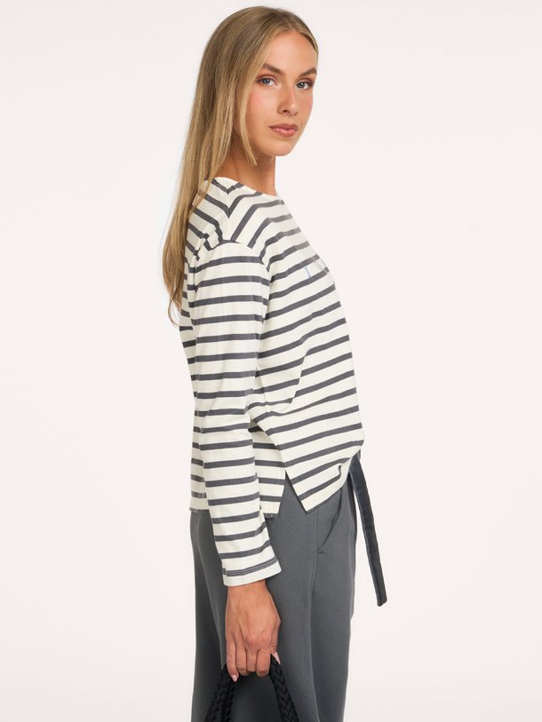 boat neck top stripes Organic cotton gestreepte longsleeve