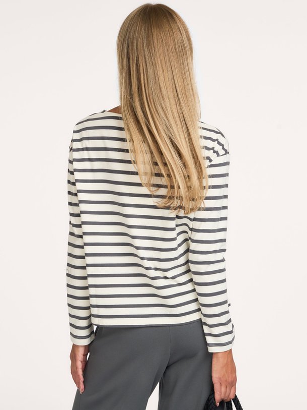 boat neck top stripes Organic cotton gestreepte longsleeve