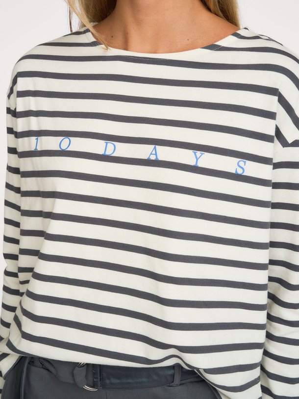 boat neck top stripes Organic cotton gestreepte longsleeve