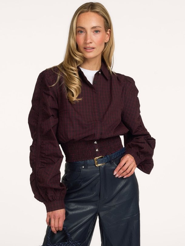 BEAUDINE Beaudine, katoenen geruite blouse