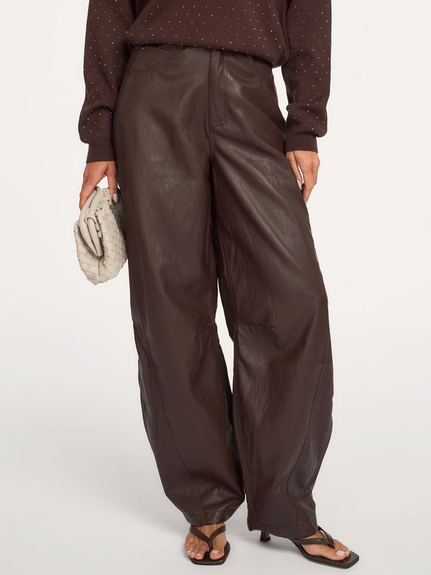 Quin, leatherlook broek
