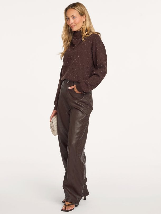 Quin, leatherlook broek