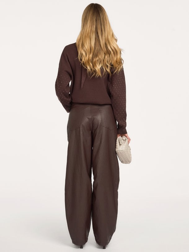 Quin, leatherlook broek