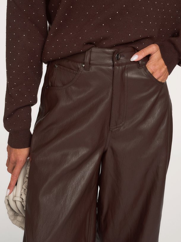 Quin, leatherlook broek