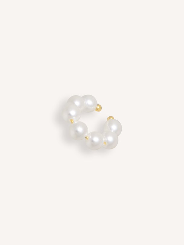 Earcuff met parels (enkel) Vergulde earcuff