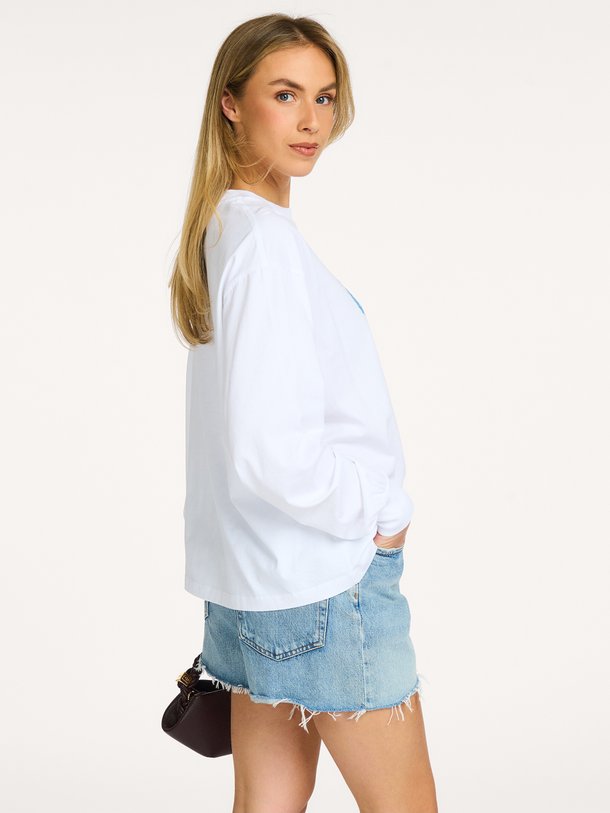 Basic Cotton Jersey Longsleeve Strawberry Organic cotton longsleeve met print