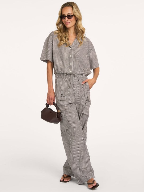 Check Cotton Cargo Pants Organic cotton cargo broek