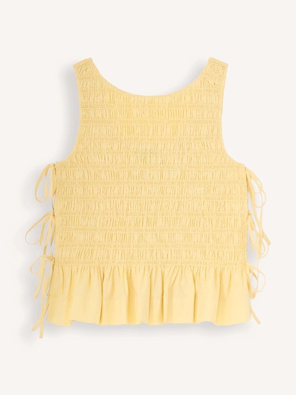Stretch Cotton Angel Sleeve Smocked Top Organic cotton top