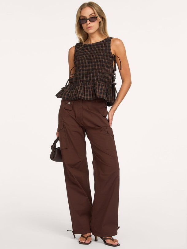 Stretch Cotton Pocket Cargo Pants Organic cottonmix broek