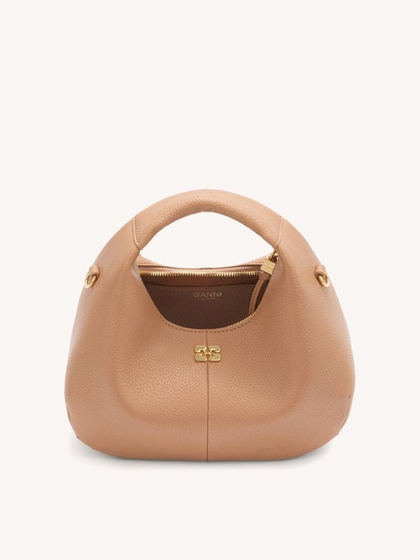 Hobo Mini Grained Hobo mini leatherlook schouder-/handtas