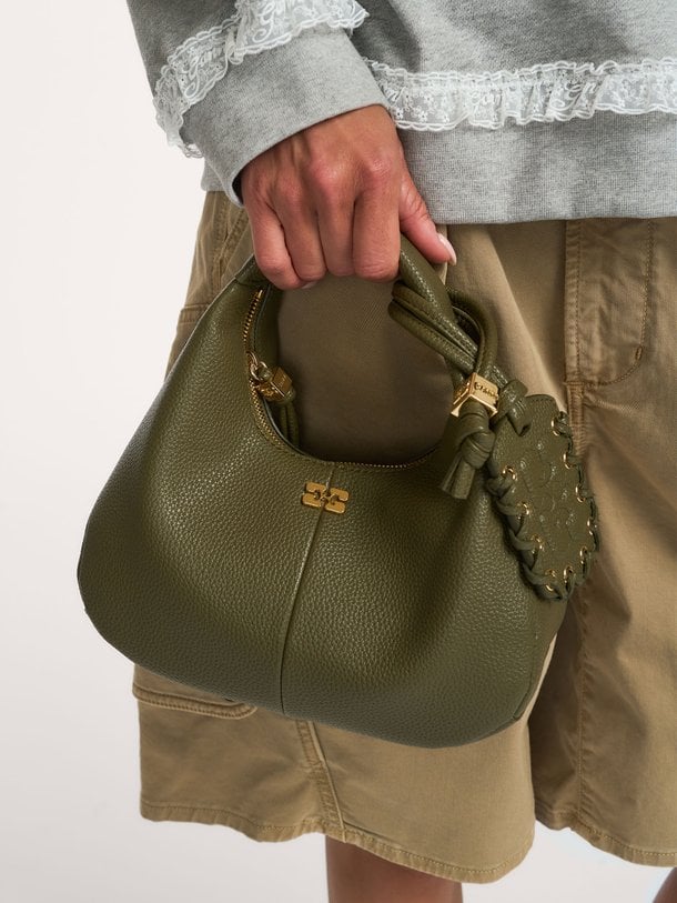 Hobo Mini Grained Hobo mini leatherlook schouder-/handtas
