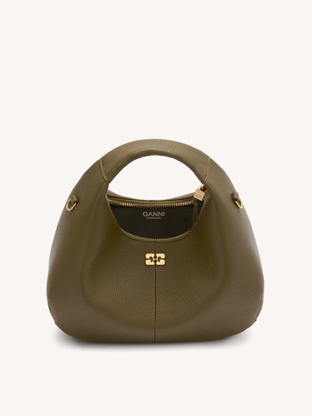 Hobo Mini Grained Hobo mini leatherlook schouder-/handtas