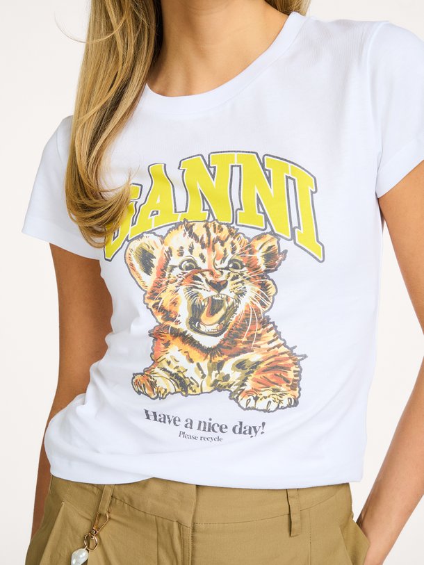 Basic Cotton Jersey Baby Fit Tiger Organic cotton T-shirt met print