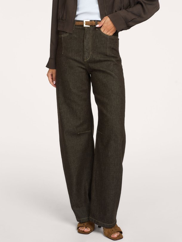 260285 Liable, mid waist barrel fit jeans