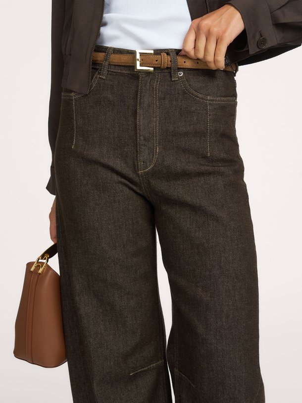 260285 Liable, mid waist barrel fit jeans