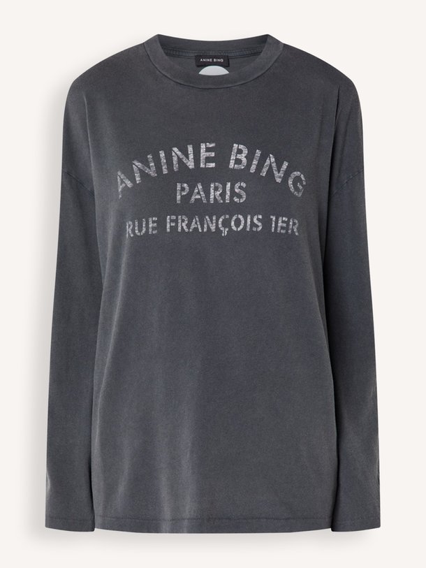IVAN LONG SLEEVE PARIS STENCIL Ivan, katoenen longsleeve met print