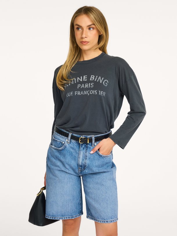 IVAN LONG SLEEVE PARIS STENCIL Ivan, katoenen longsleeve met print