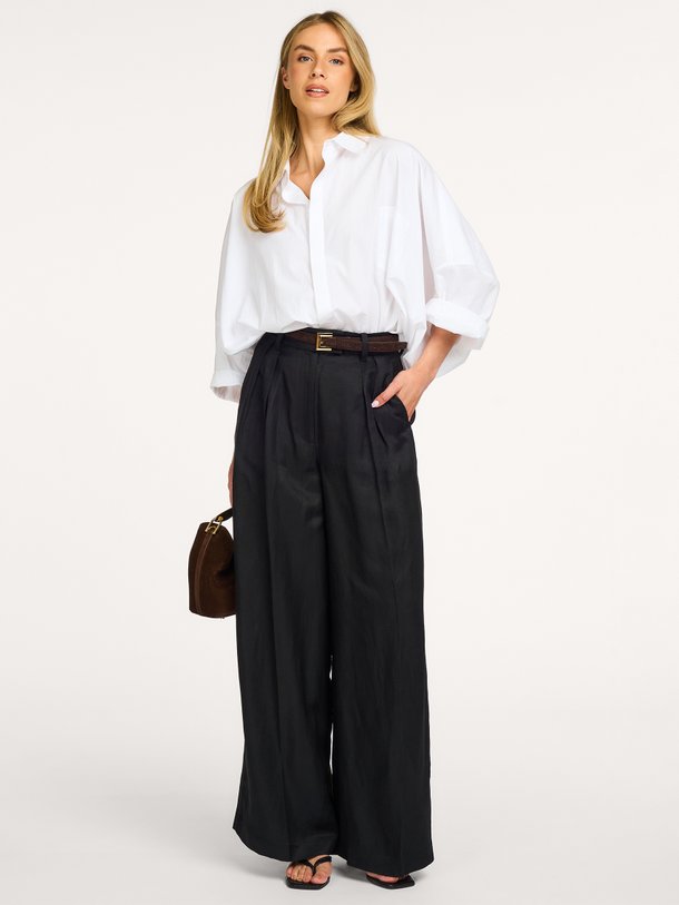 LOU TROUSER Lou, linnenmix broek
