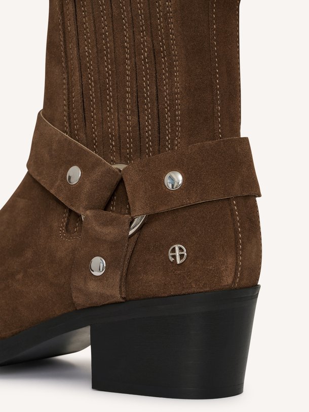 MID BIKER BOOTS Mid Biker, suède enkellaarzen