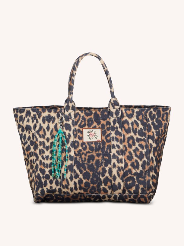 Leola Canvas Camila Bag Leola, katoenen leopard shopper