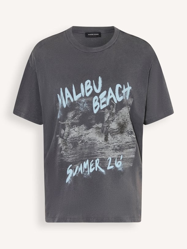 CADE TEE SURFER BLACK BLUE Cade, katoenen T-shirt met print