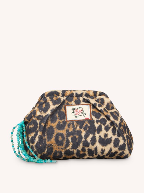 Leola Canvas Bonita Bag Leola, katoenen leopard clutch
