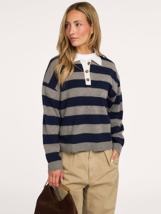 Braxton Sweater Braxton, wol/cashmeremix polo trui