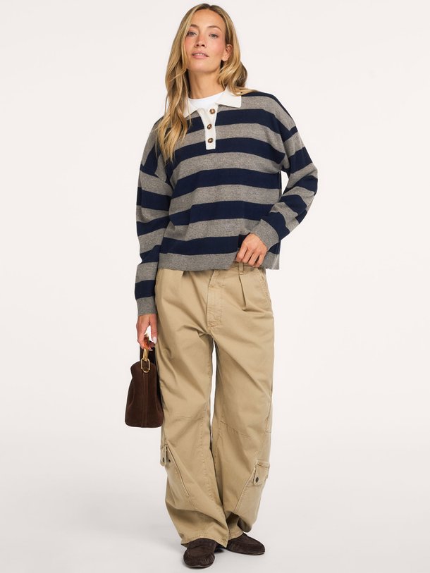 Braxton Sweater Braxton, wol/cashmeremix polo trui
