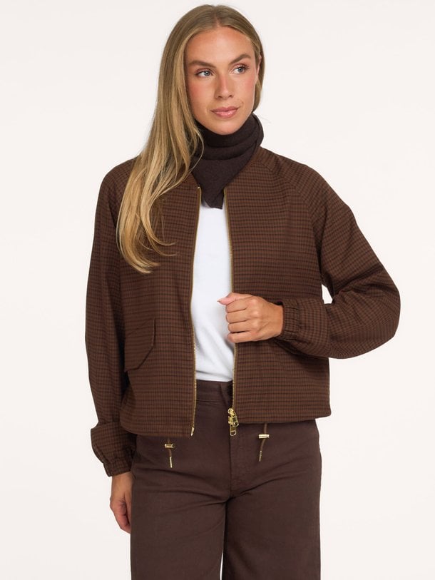 KEAGAN SHORT BLOUSON JACKET Keagan, viscosemix geruit jack