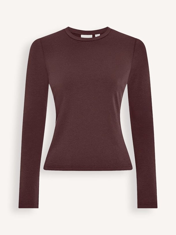 EDNA LONG SLEEVE FITTED TEE Edna, katoenmix longsleeve