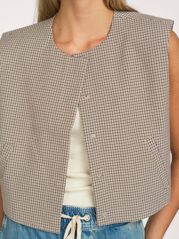Viscosemix geruit gilet